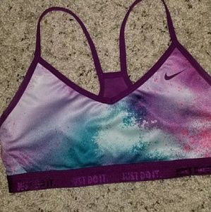 NIKE SZ LG BLACK & MULTI COLORED SPORTS BRAS